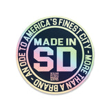 Original Logo San Diego Azul & Chrome 3" Sticker - Made in San Diego Clothing Company