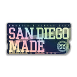 San Diego Made Azul & Chrome 4"Sticker - Made in San Diego Clothing Company