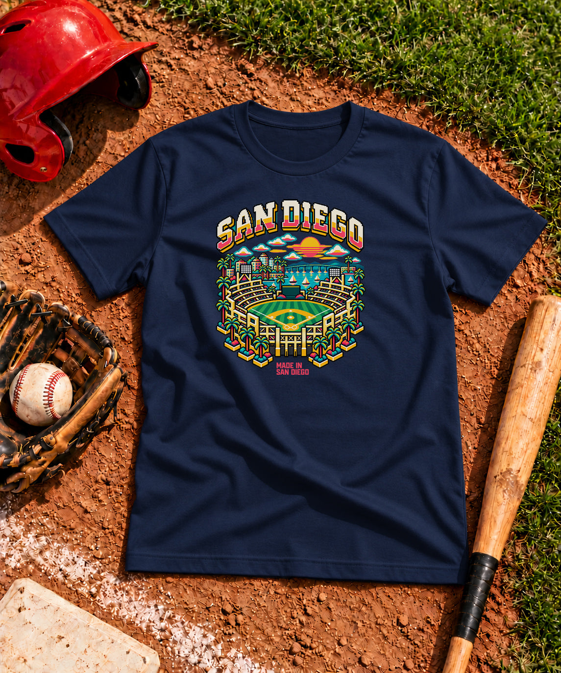 8-Bit San Diego City Big & Tall T-Shirt