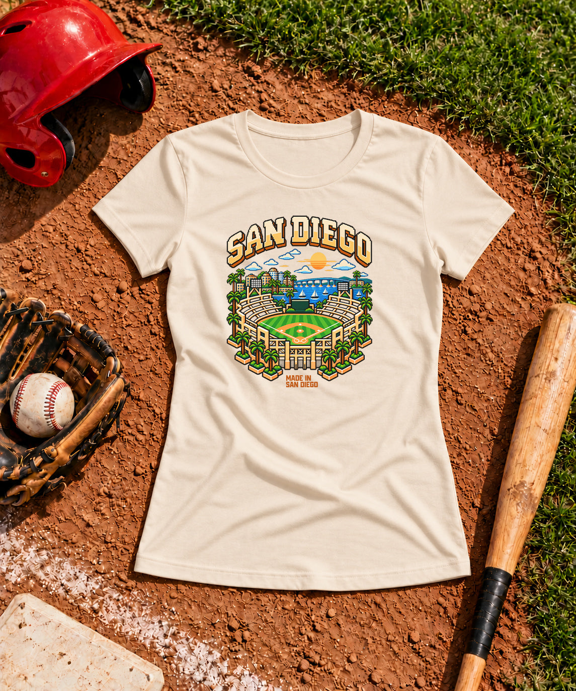 8 - Bit San Diego Heritage  Womens T-Shirt