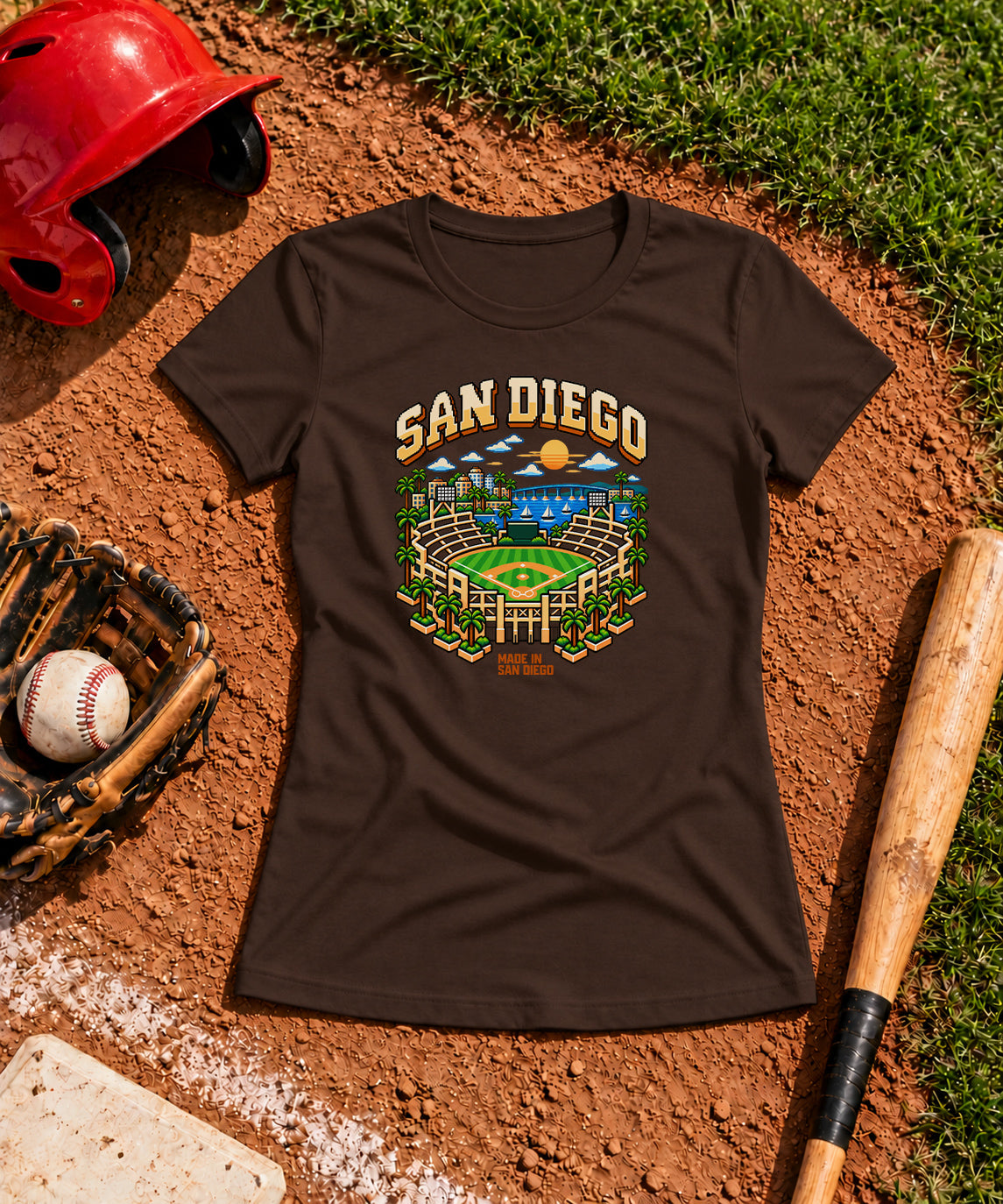 8 - Bit San Diego Heritage  Womens T-Shirt