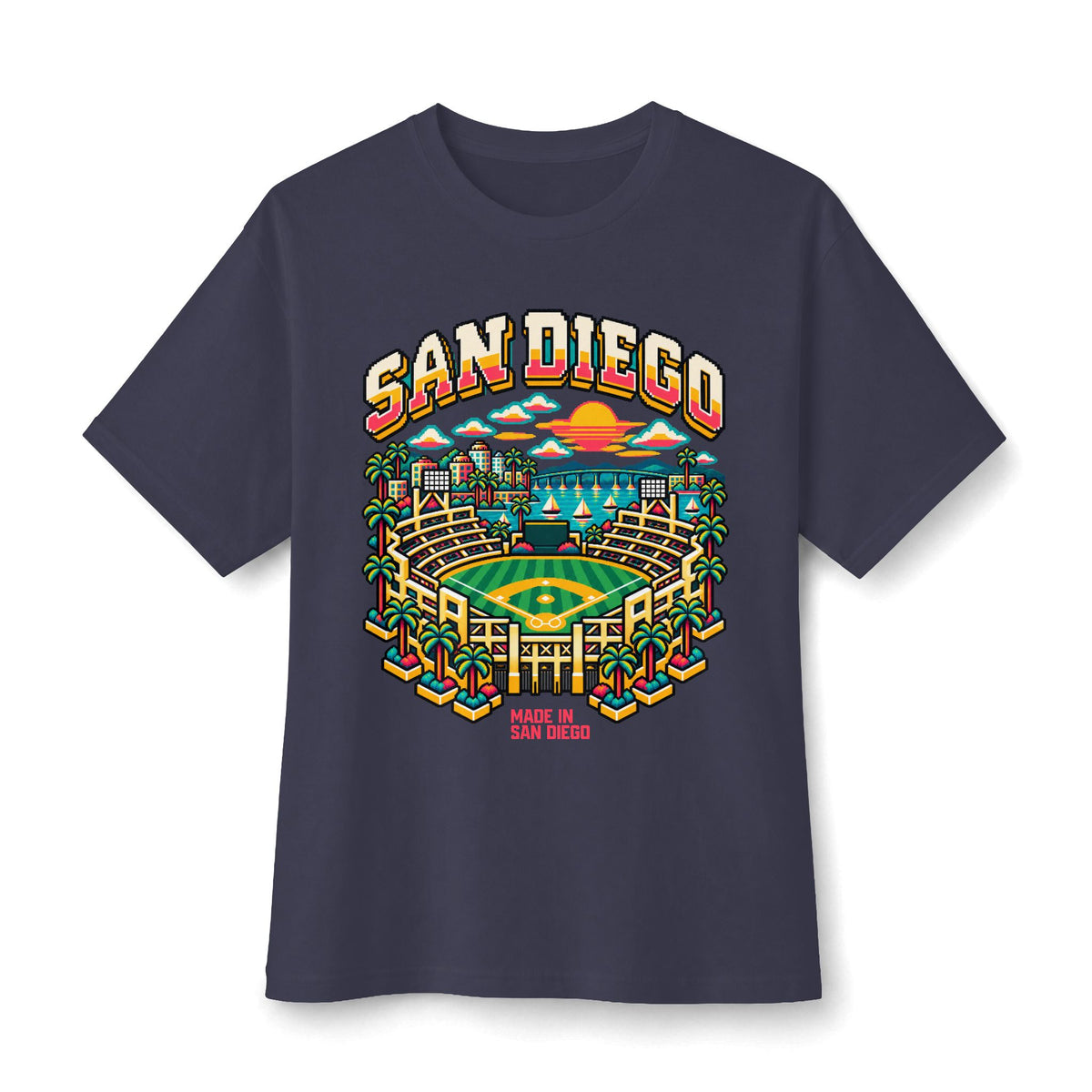 8-Bit San Diego City Big & Tall T-Shirt