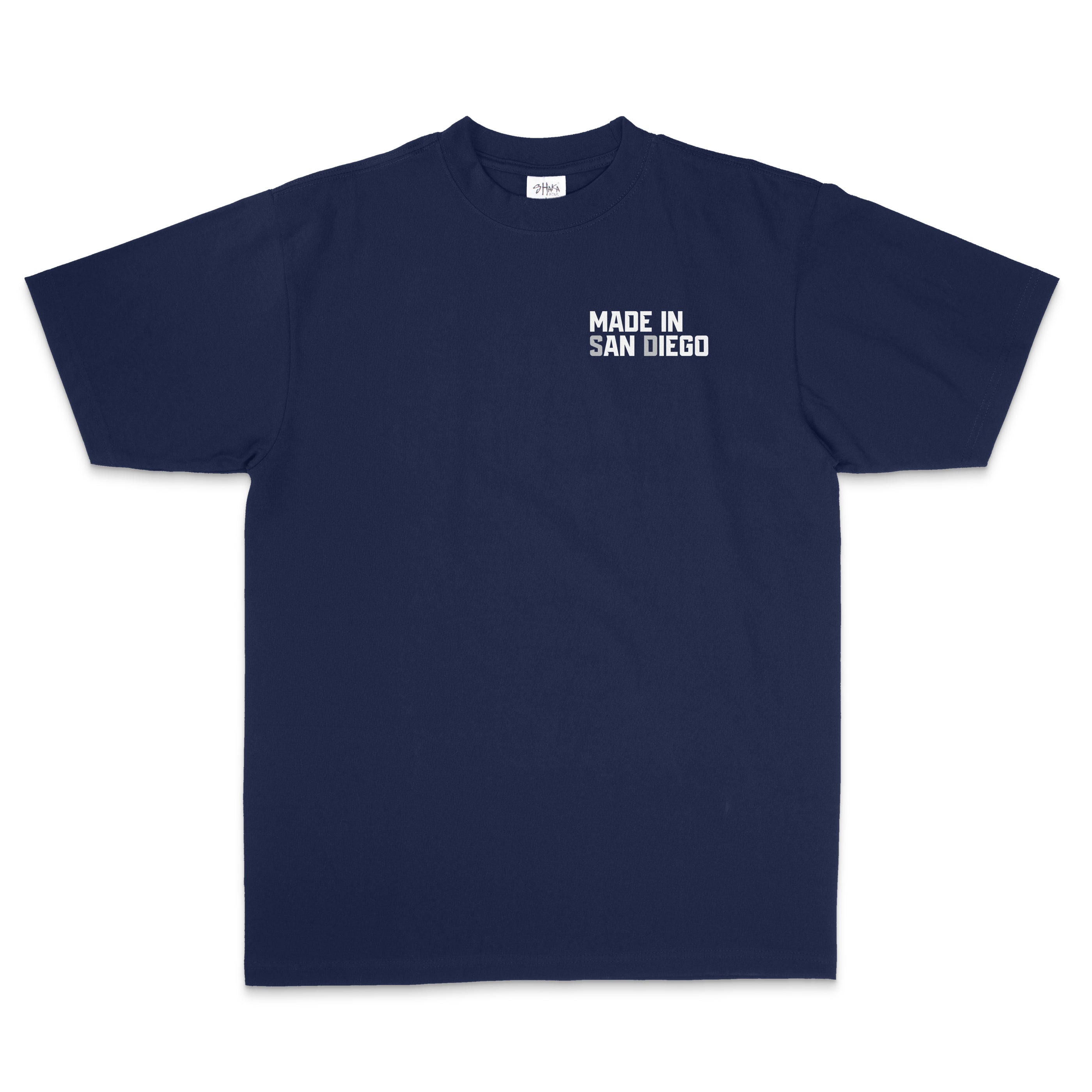 We Are San Diego Unisex T-Shirt/Sweatshirt (Navy Blue/White/Metallic Silver)
