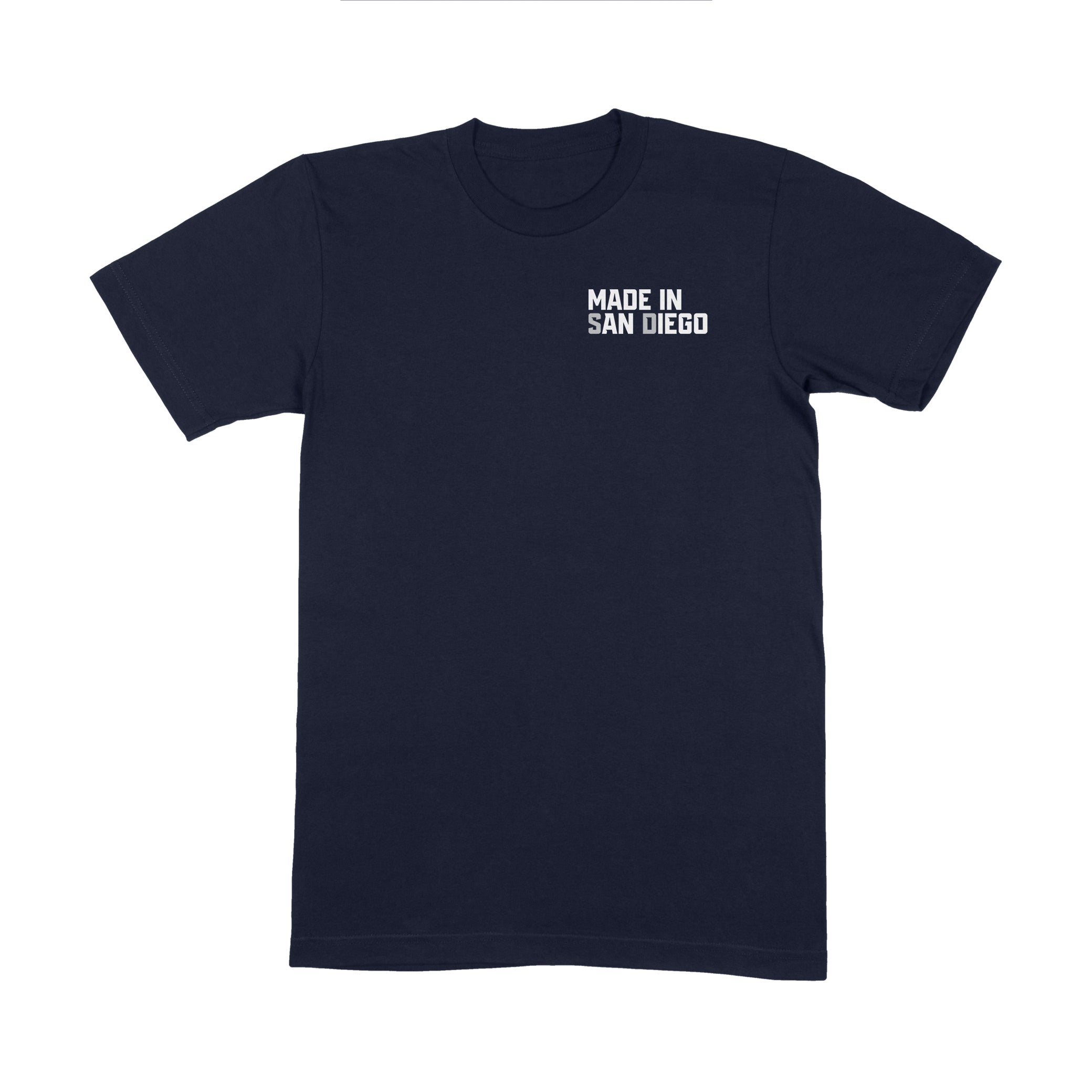 We Are San Diego Unisex T-Shirt/Sweatshirt (Navy Blue/White/Metallic Silver)