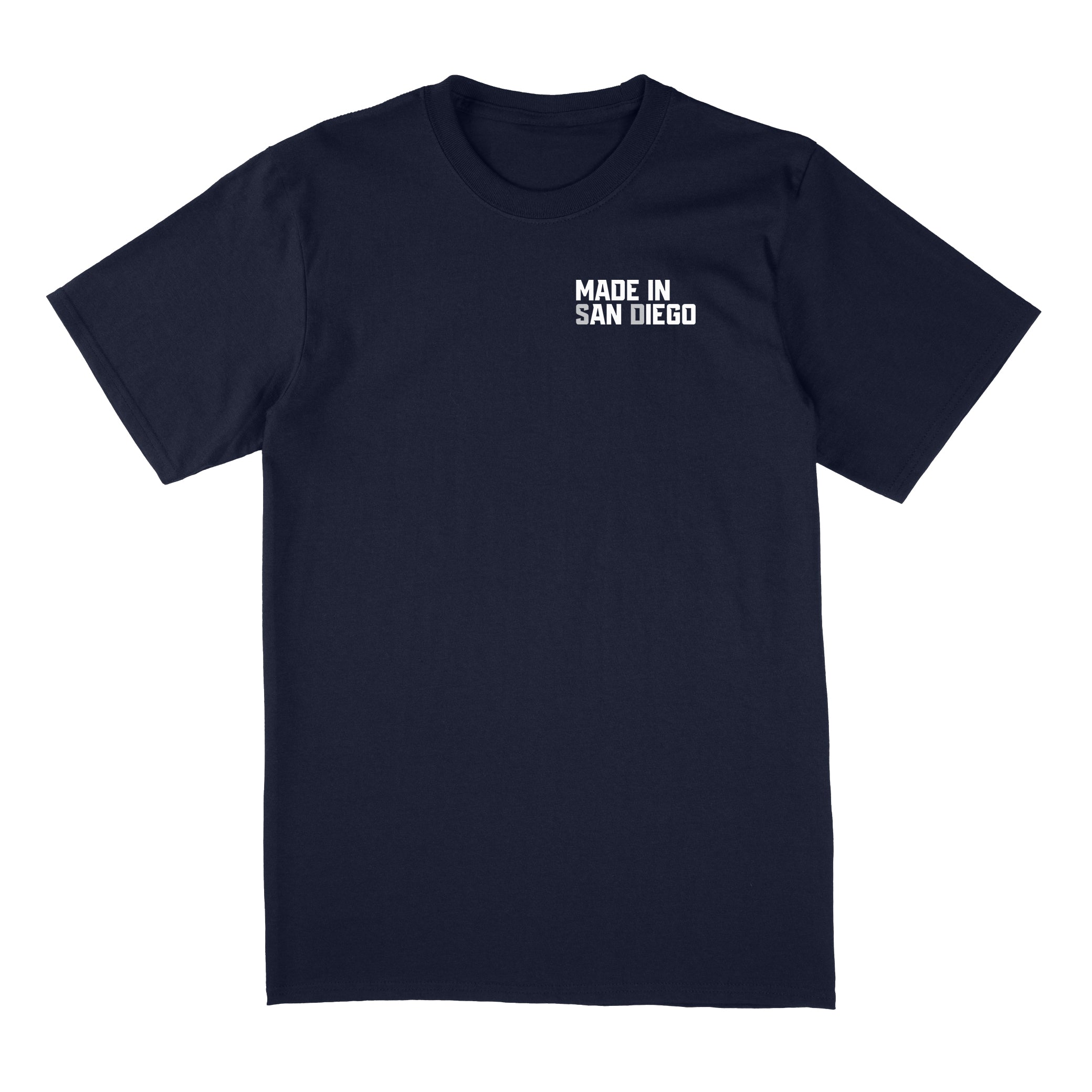 We Are San Diego Unisex T-Shirt/Sweatshirt (Navy Blue/White/Metallic Silver)