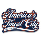 America's Finest City 4" Sticker (Navy Blue/White/Orange)