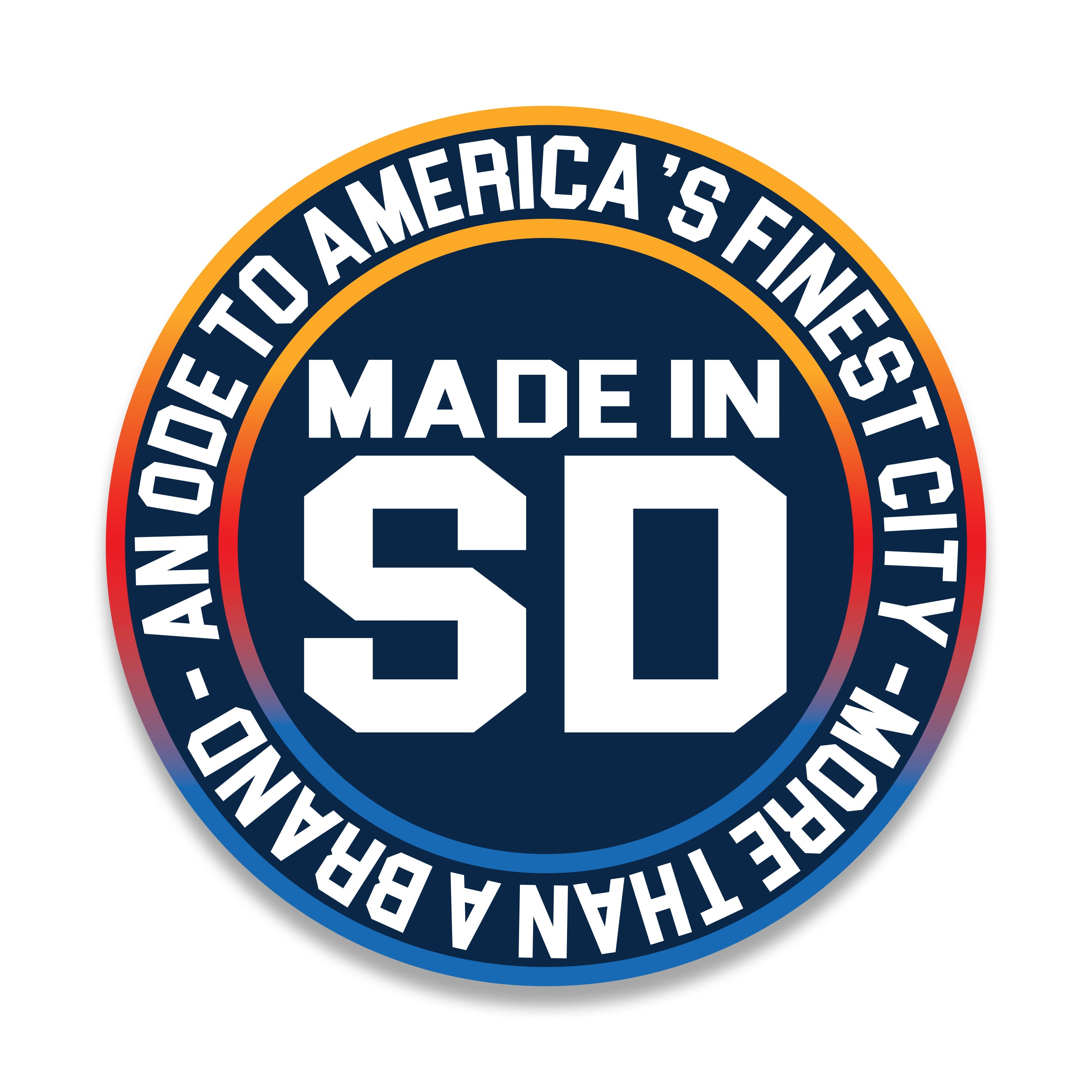 Original Logo Gradient 3" Sticker (Navy Blue/White/Gradient)