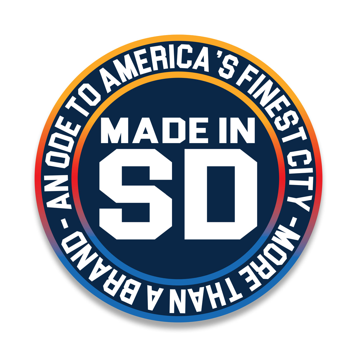 Original Logo Gradient 3" Sticker (Navy Blue/White/Gradient)
