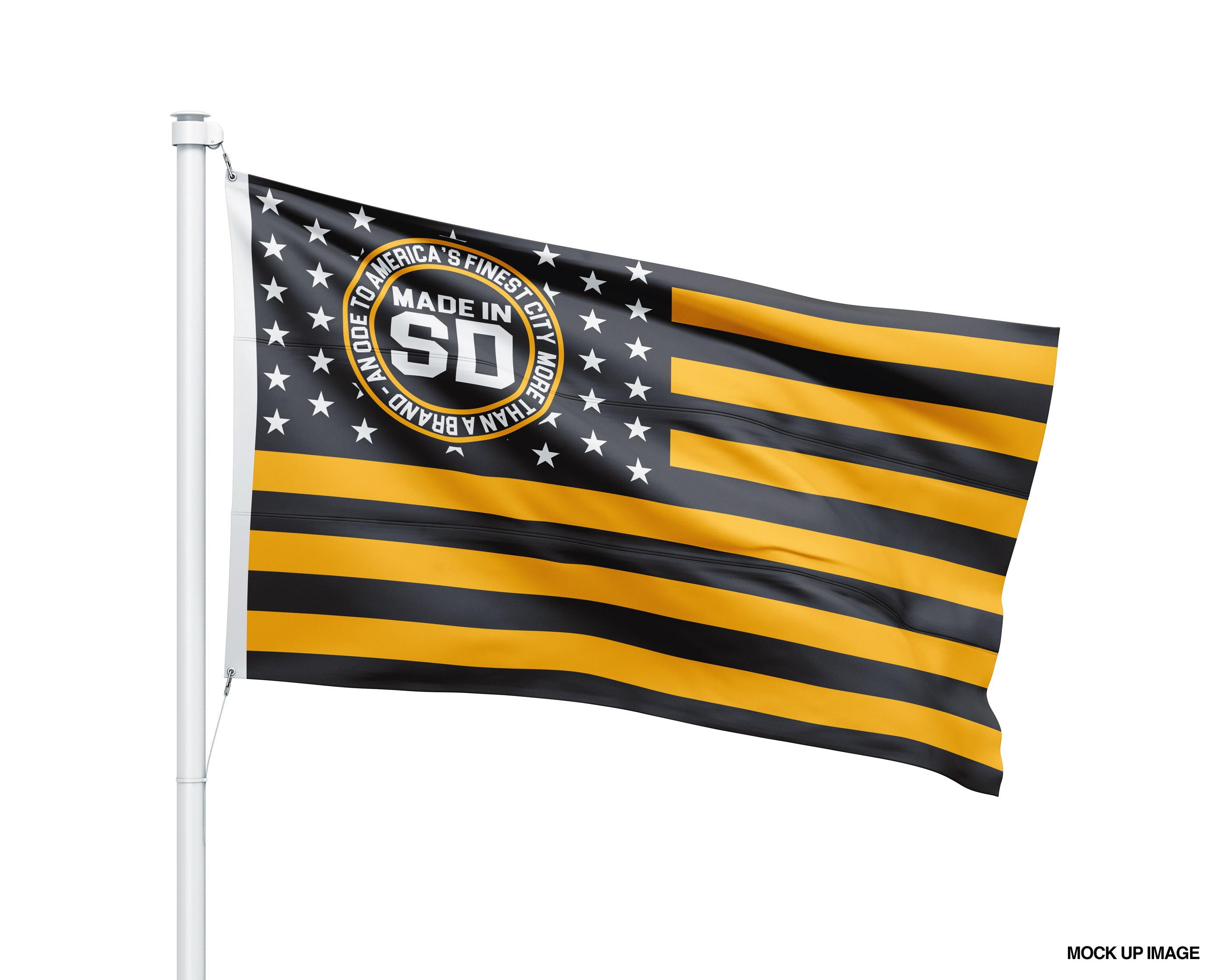 Made in San Diego Brown, Gold & White Flag – 3' x 5'