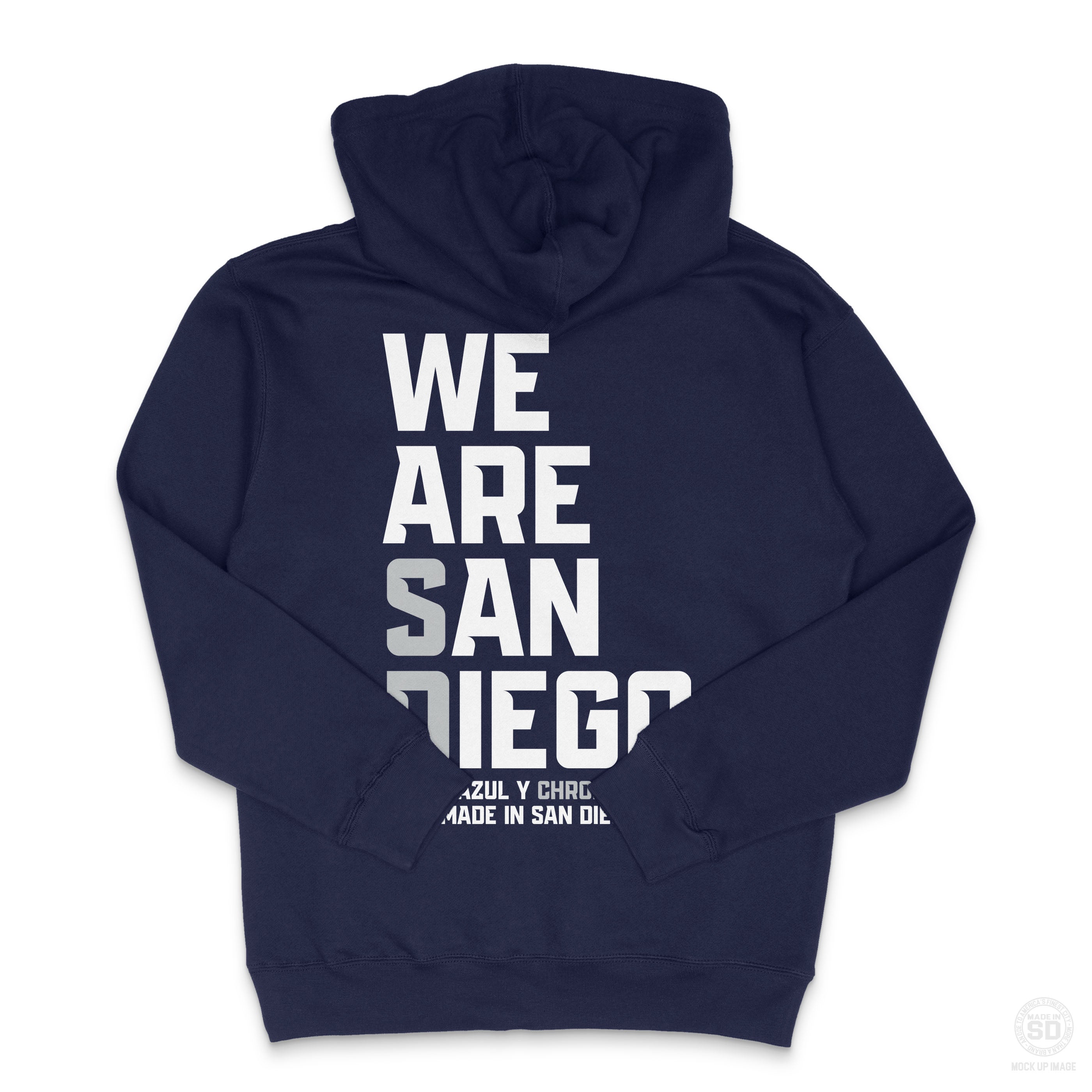 We Are San Diego Unisex T-Shirt/Sweatshirt (Navy Blue/White/Metallic Silver)
