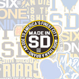 Made in San Diego Original Logo Sticker (Brown/Gold) - Made in San Diego Clothing Company