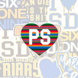 PS Heart 3" Zarape Sticker - Made in San Diego Clothing Company