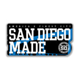 San Diego Made 4"Sticker (Black/Blue Colorway) - Made in San Diego Clothing Company