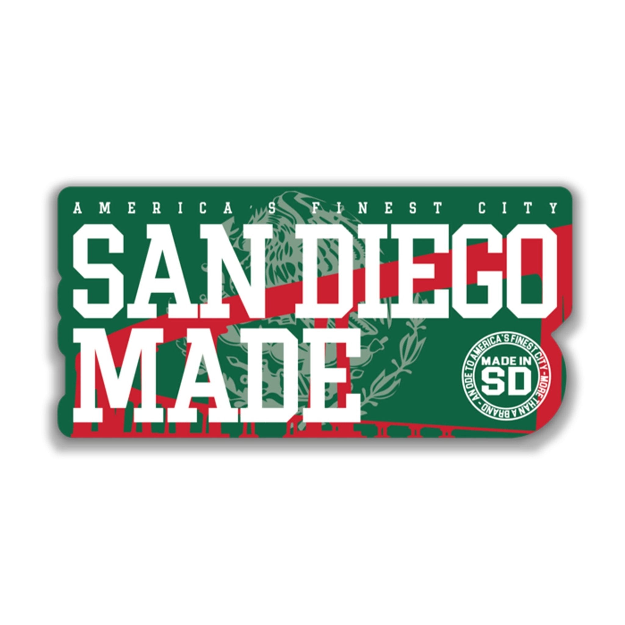 San Diego Made 4"Sticker (Mexico Colorway) - Made in San Diego Clothing Company