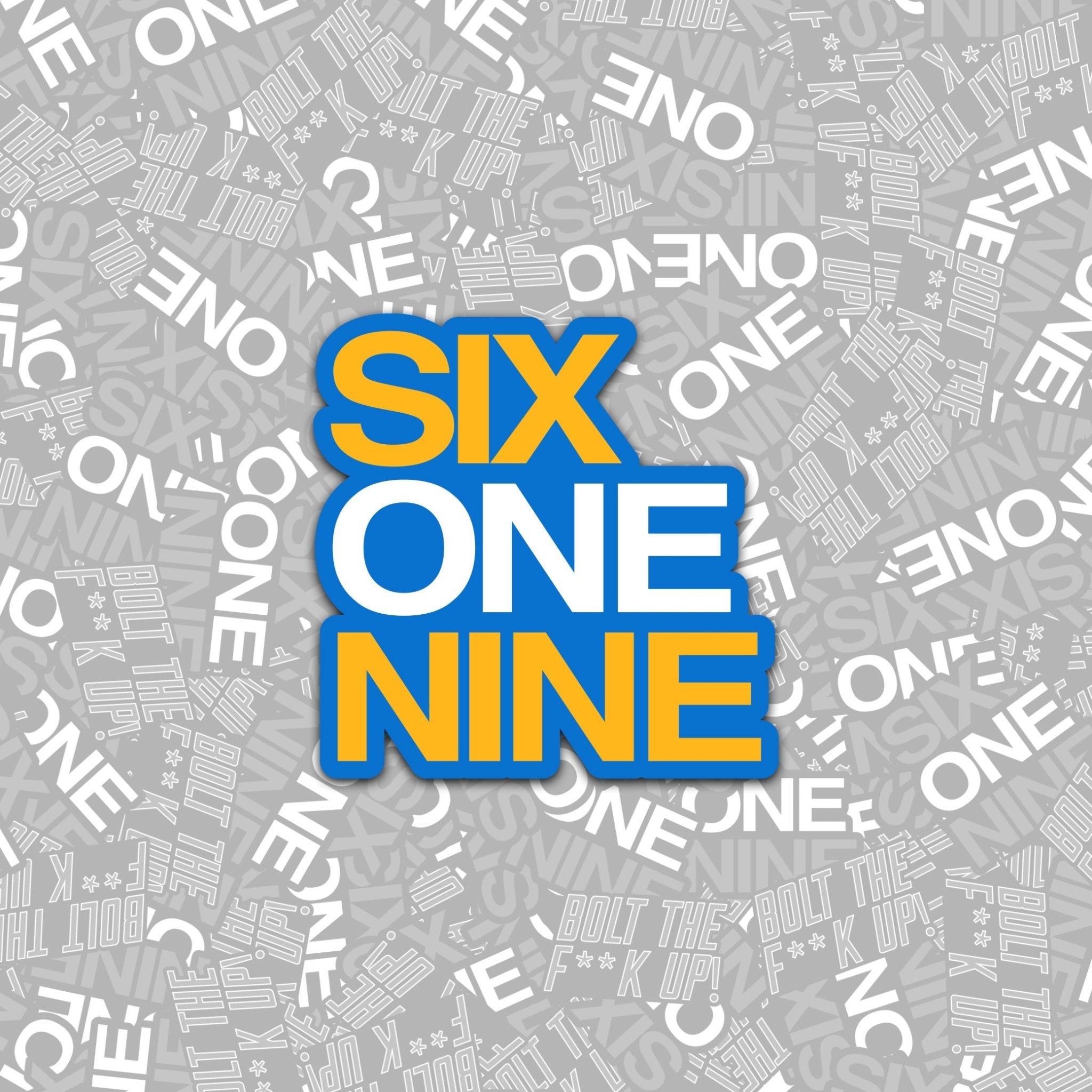 Six One Nine Powder Blue/Gold Sticker - Made in San Diego Clothing Company