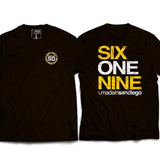 Six One Nine (Padres Colorway) Premium T-Shirt - Made in San Diego Clothing Company